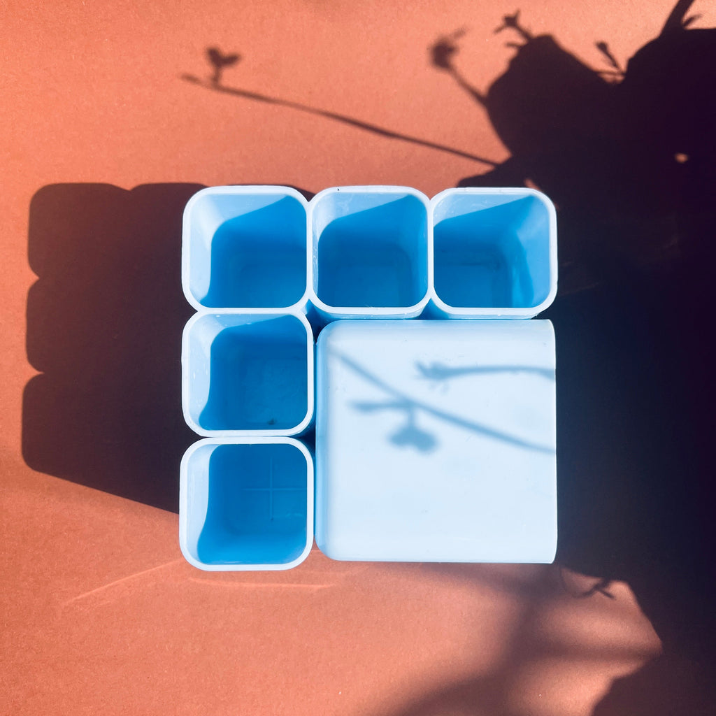 Vintage desk organizer baby blue