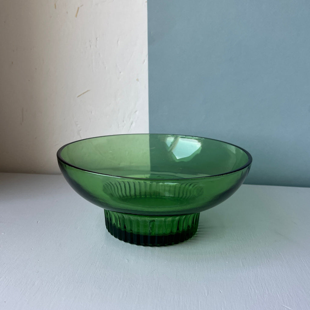 Glass green vintage bowl