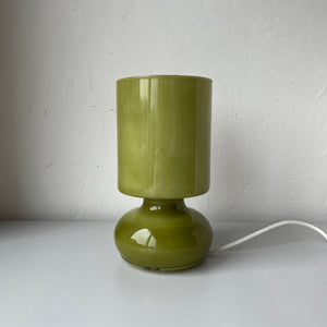 Vintage glass lamp moss green