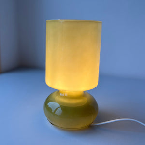 Vintage glass lamp moss green