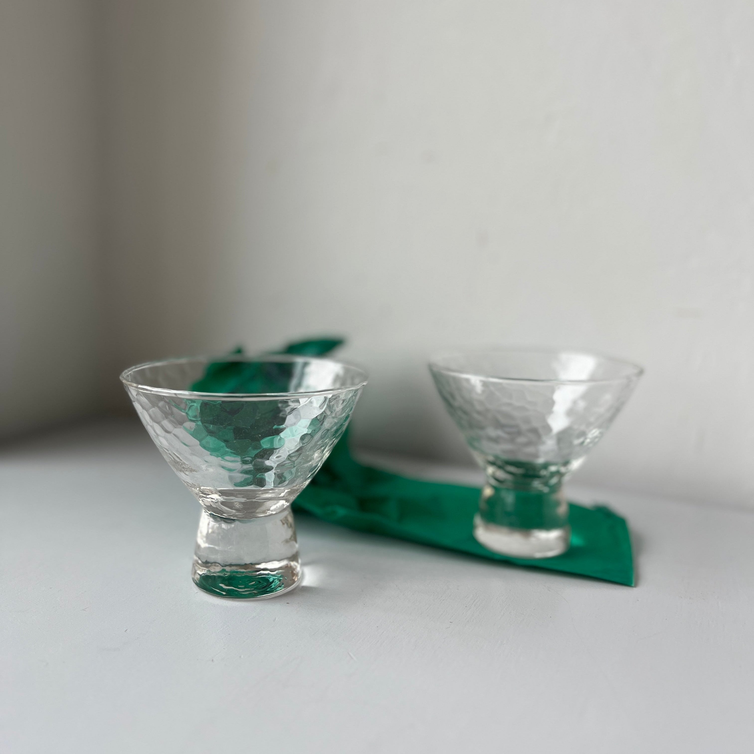 Two vintage glass coupes