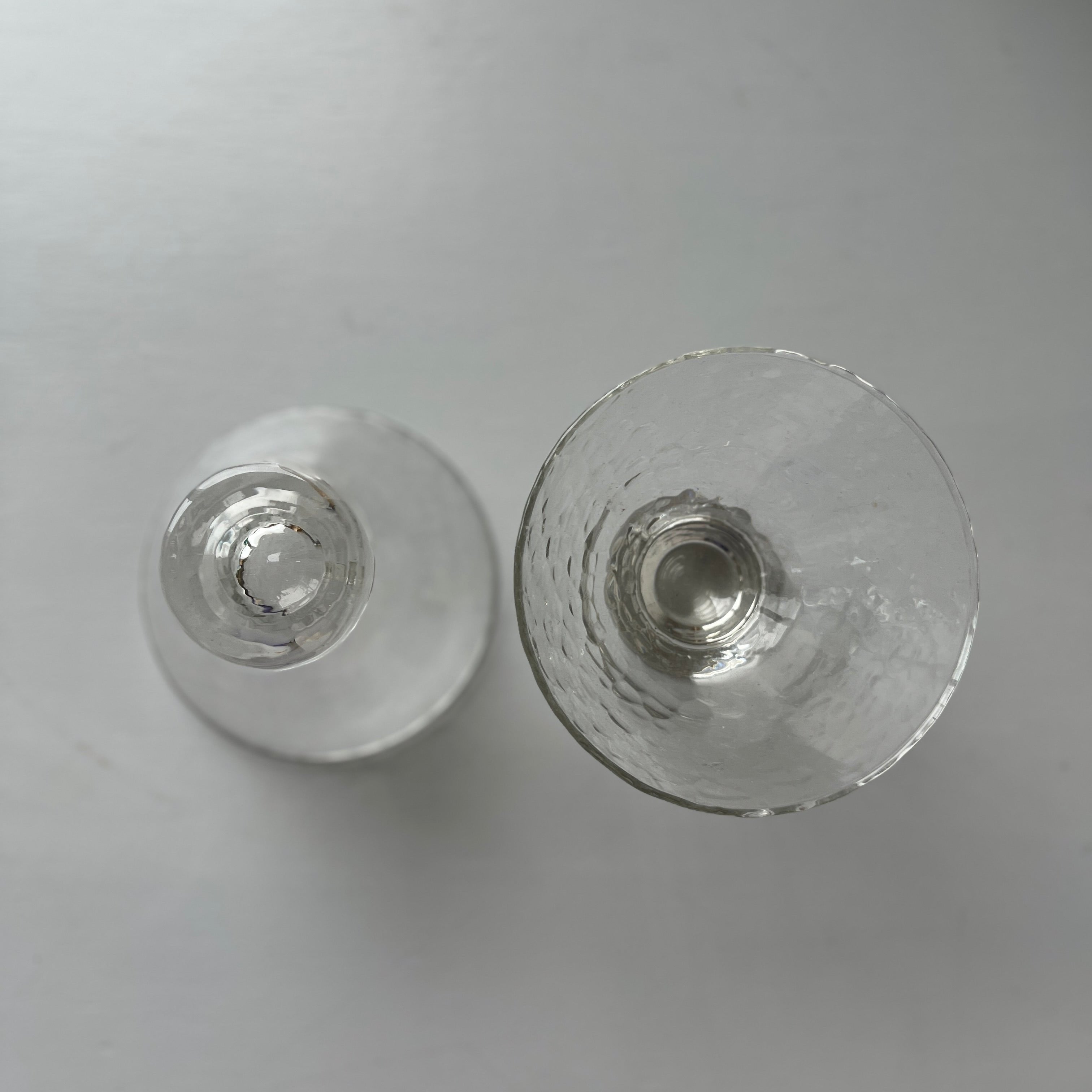 Two vintage glass coupes