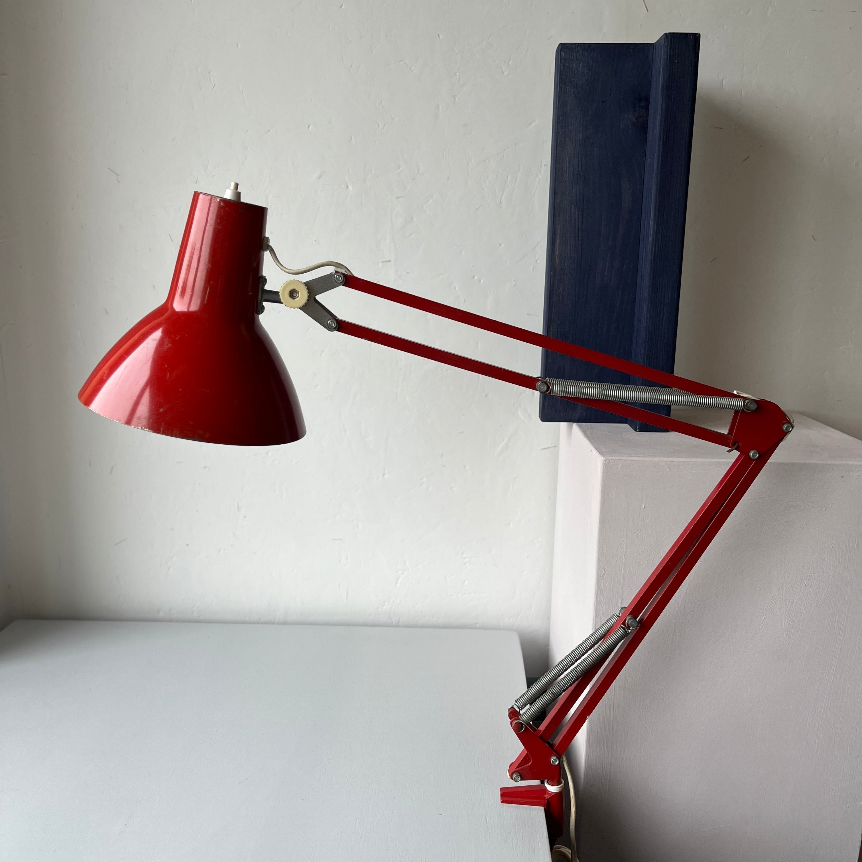 Red vintage architect desk light