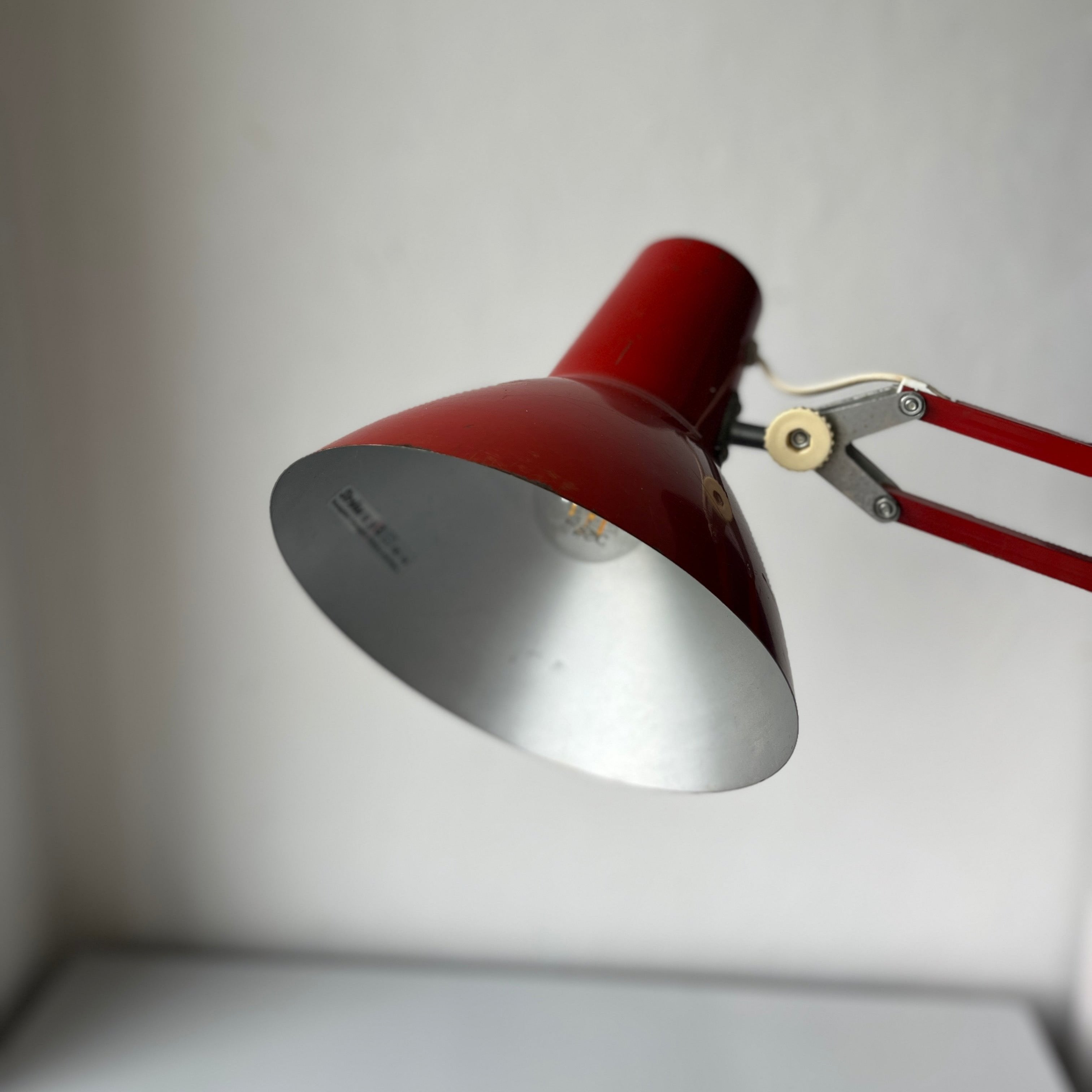 Red vintage architect desk light