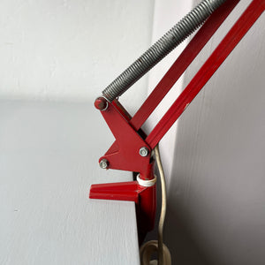 Red vintage architect desk light