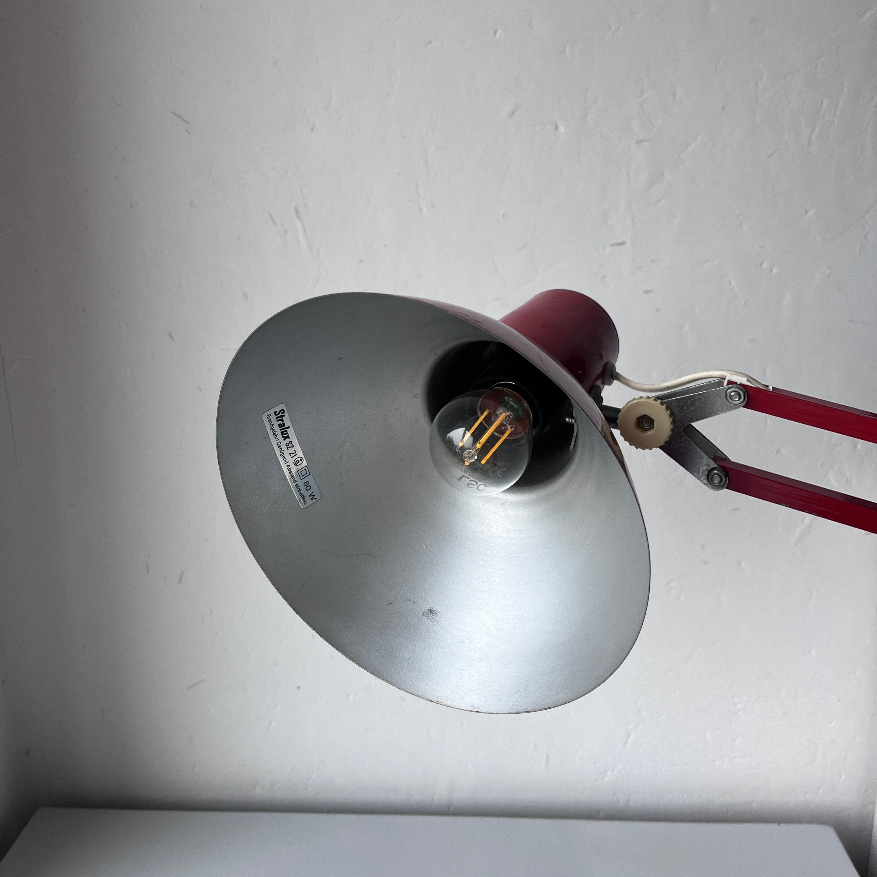 Red vintage architect desk light