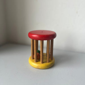 Wooden vintage baby rattle