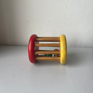 Wooden vintage baby rattle