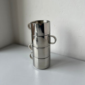 4 stainless steel coffee cups