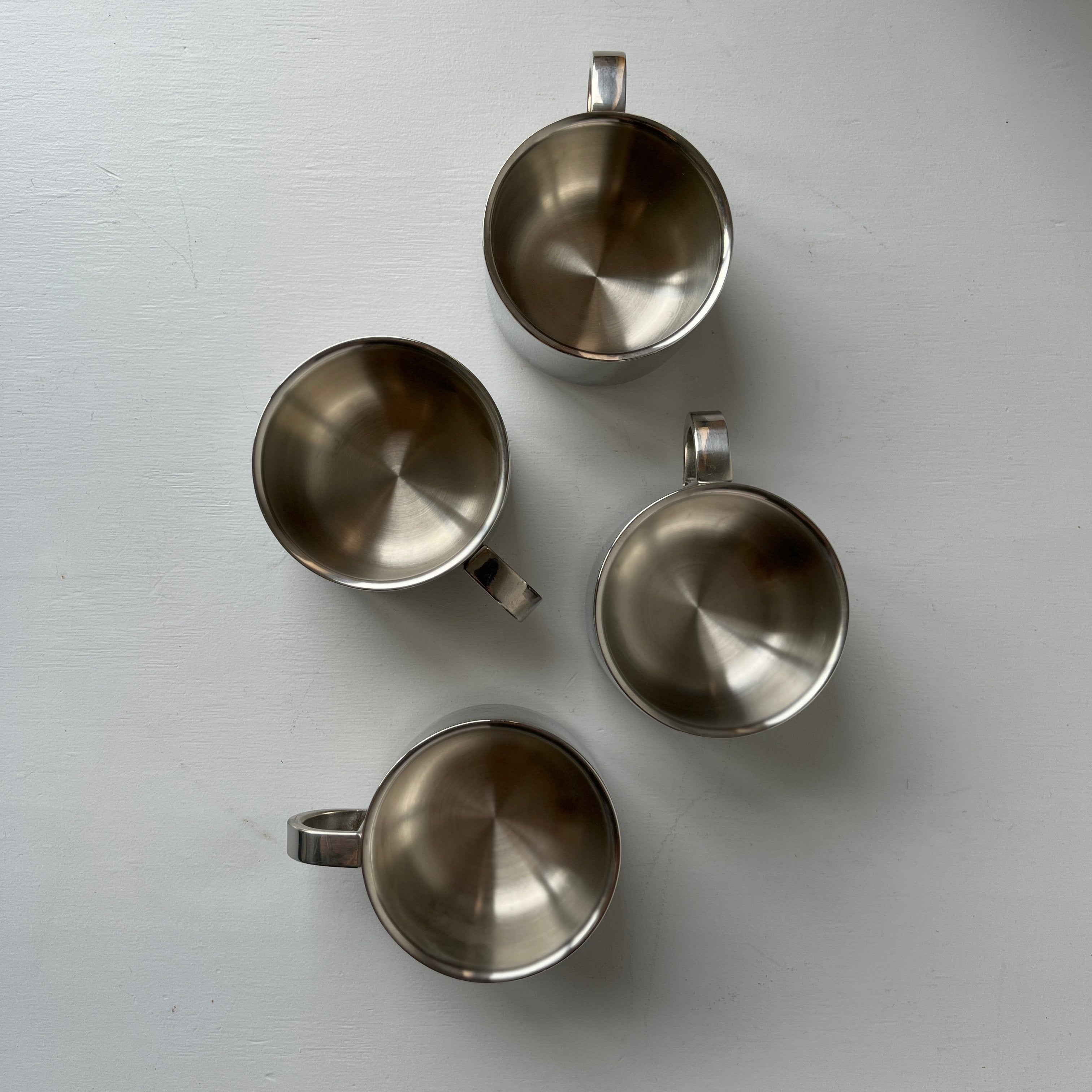 4 stainless steel coffee cups