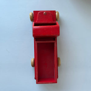 Wooden red toy truck