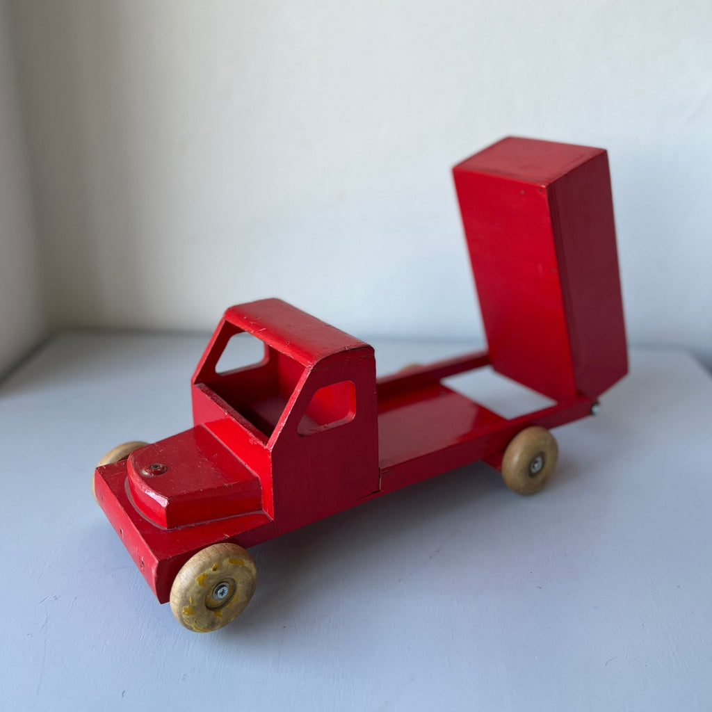 Wooden red toy truck