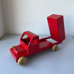 Wooden red toy truck