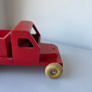 Wooden red toy truck