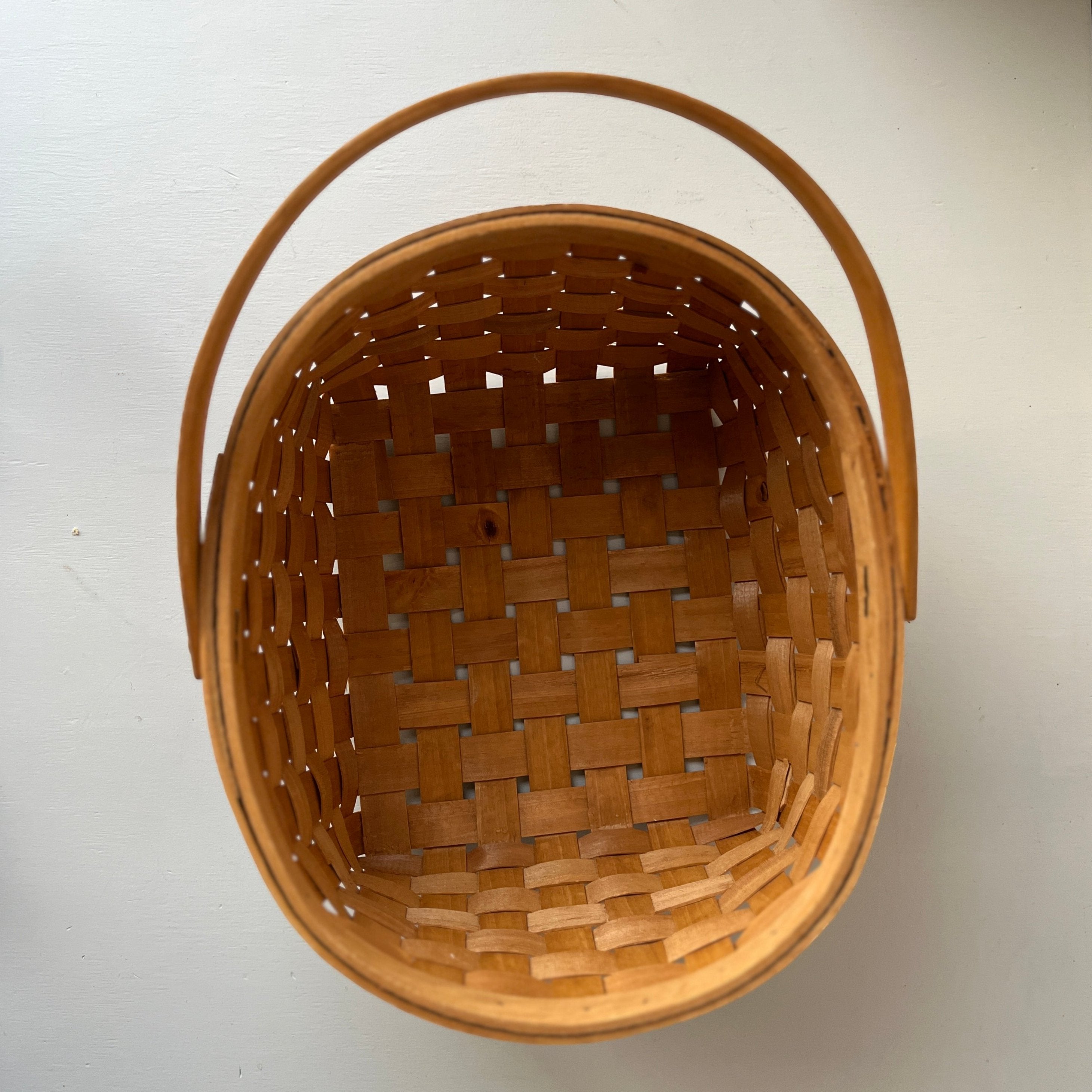 Vintage woven pine strip basket