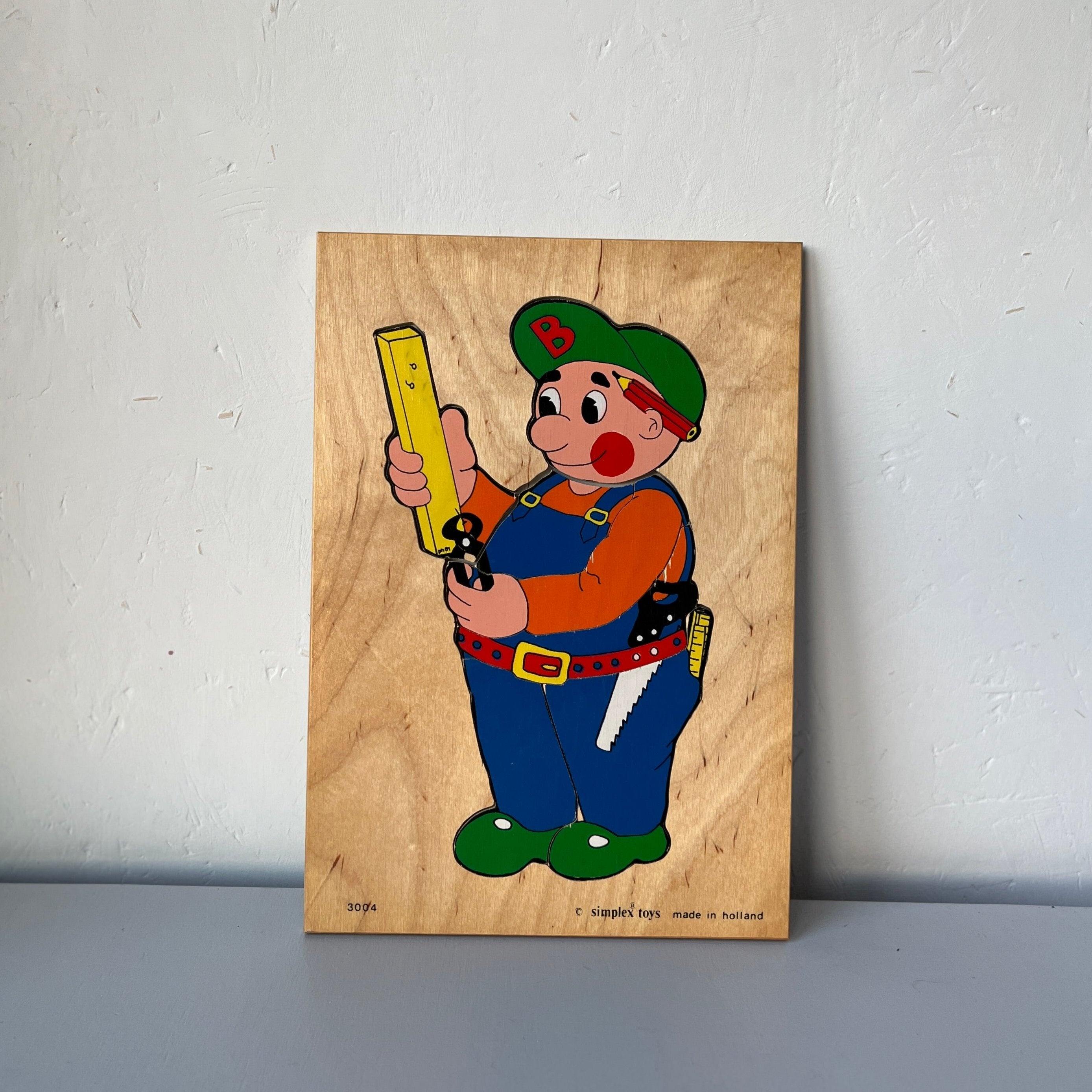 Vintage wooden builder puzzle