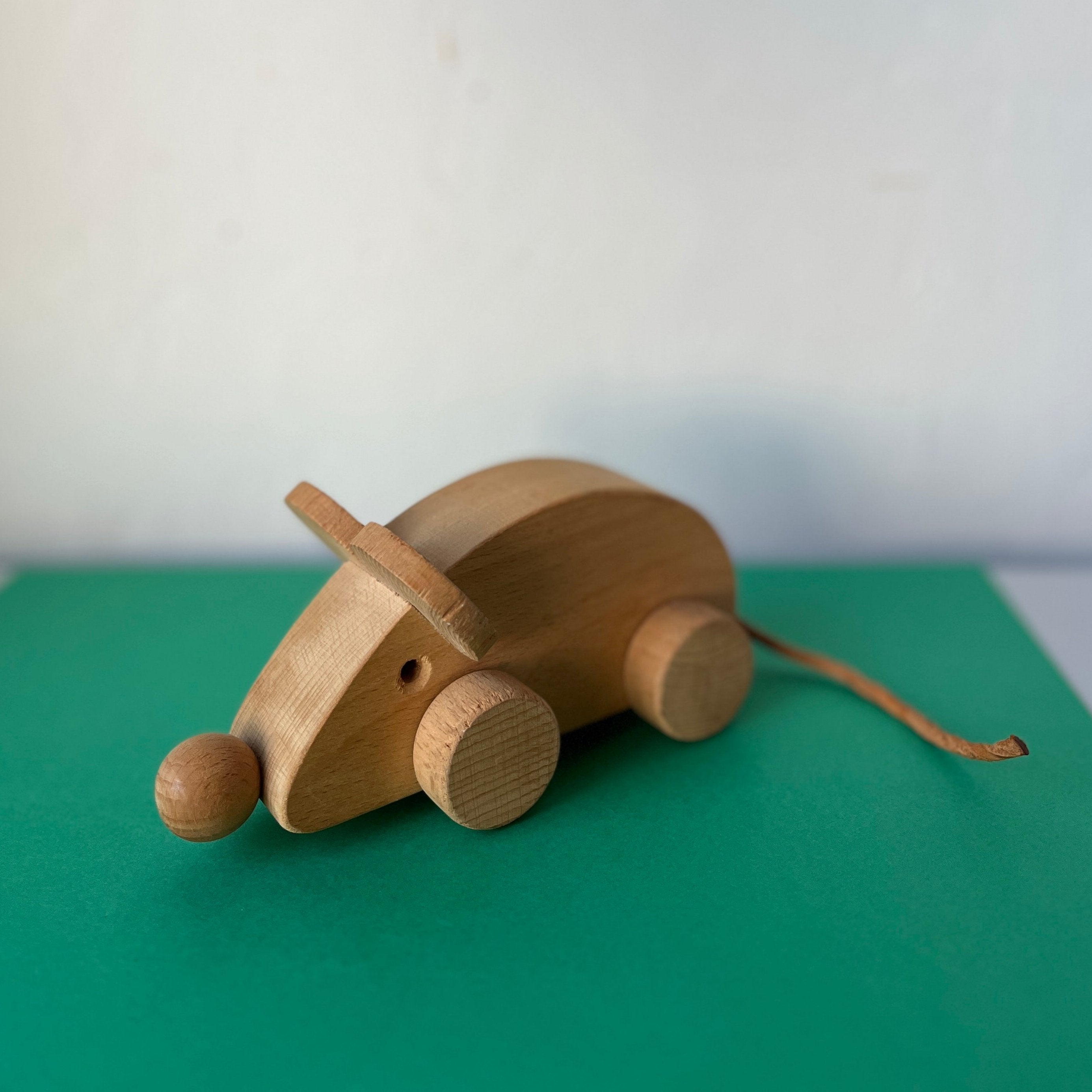 Wooden vintage play mouse