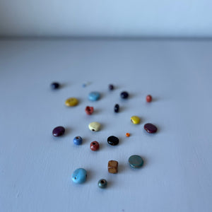 Handmade ceramic beads set of 80
