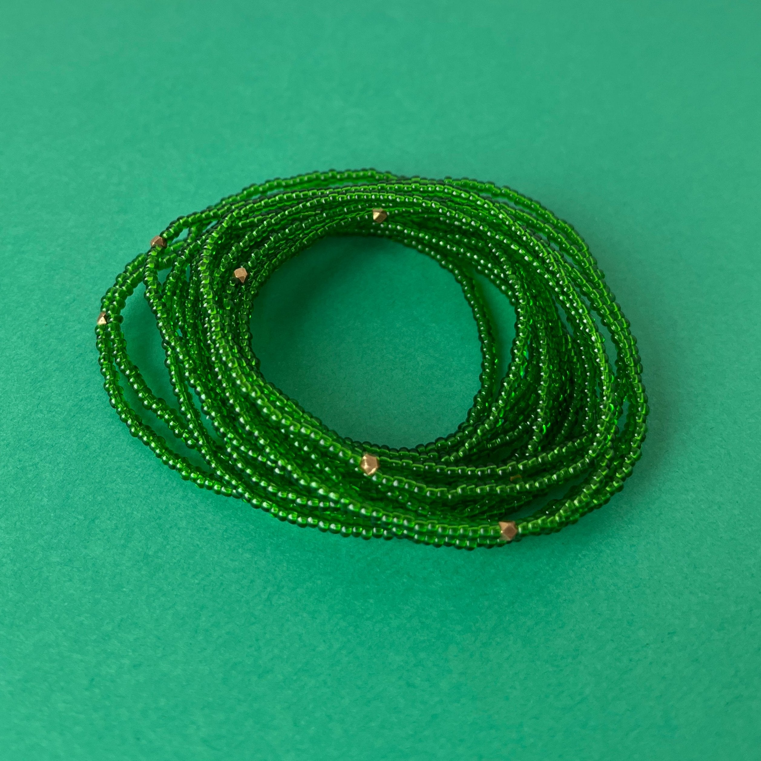 Beaded Masai bracelet grass green