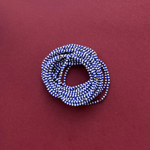 Beaded Masai bracelet blue and white dot