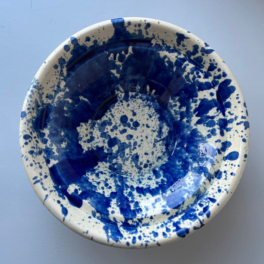 Blue speckled vintage bowl