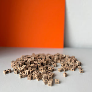 Wooden alphabet beads