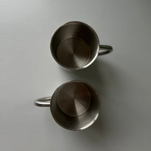 Set of two vintage stainless steal mugs