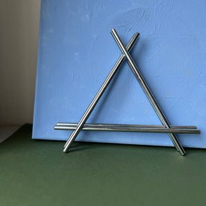 Set of stainless steel potholders triangle