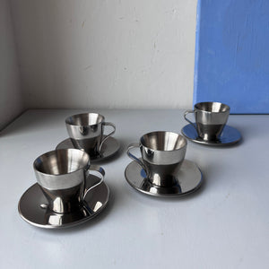 Espresso cups stainless steel - set of 4