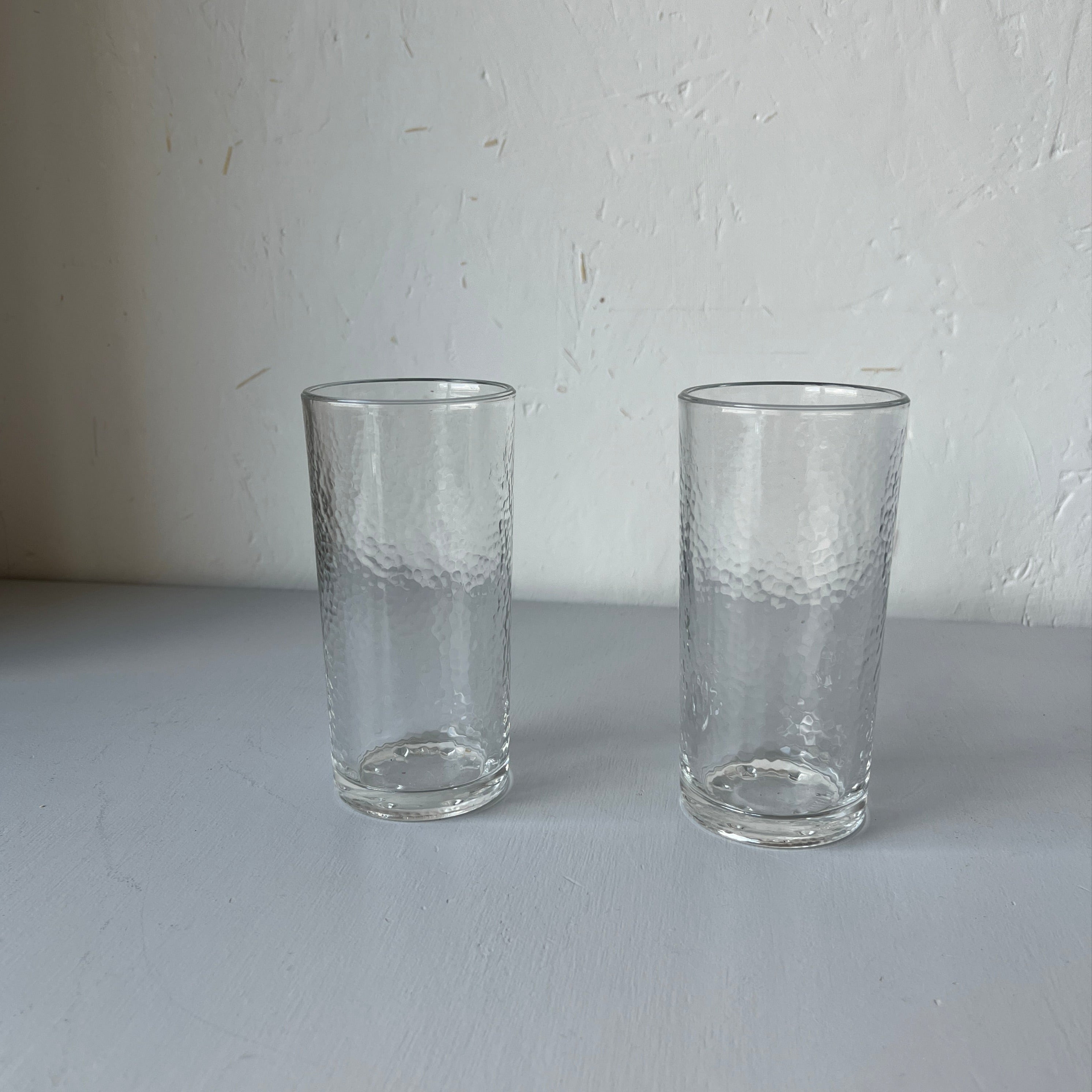 2 vintage long drink glasses