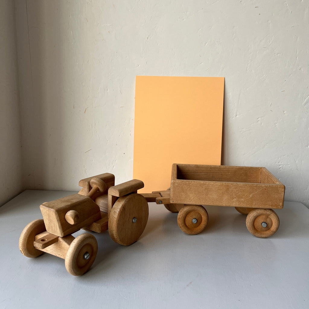 Wooden vintage tractor