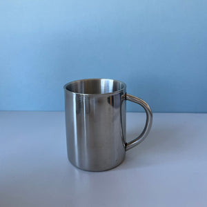 Set of two vintage stainless steal mugs