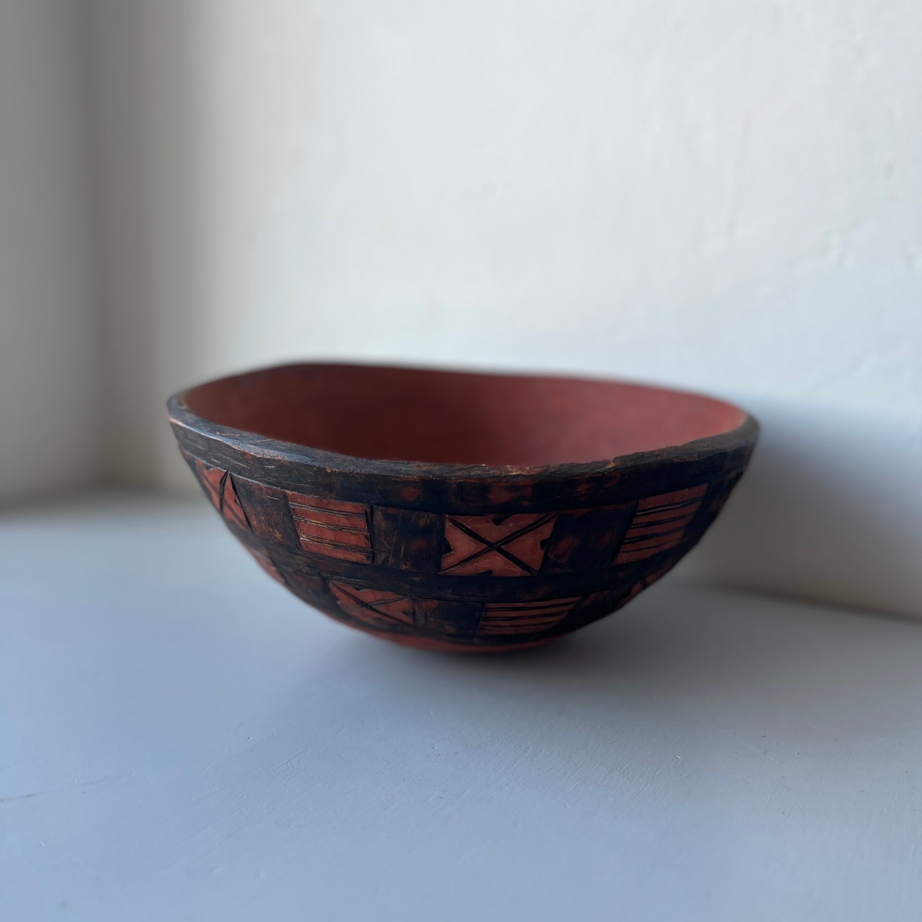 Big wooden vintage bowl