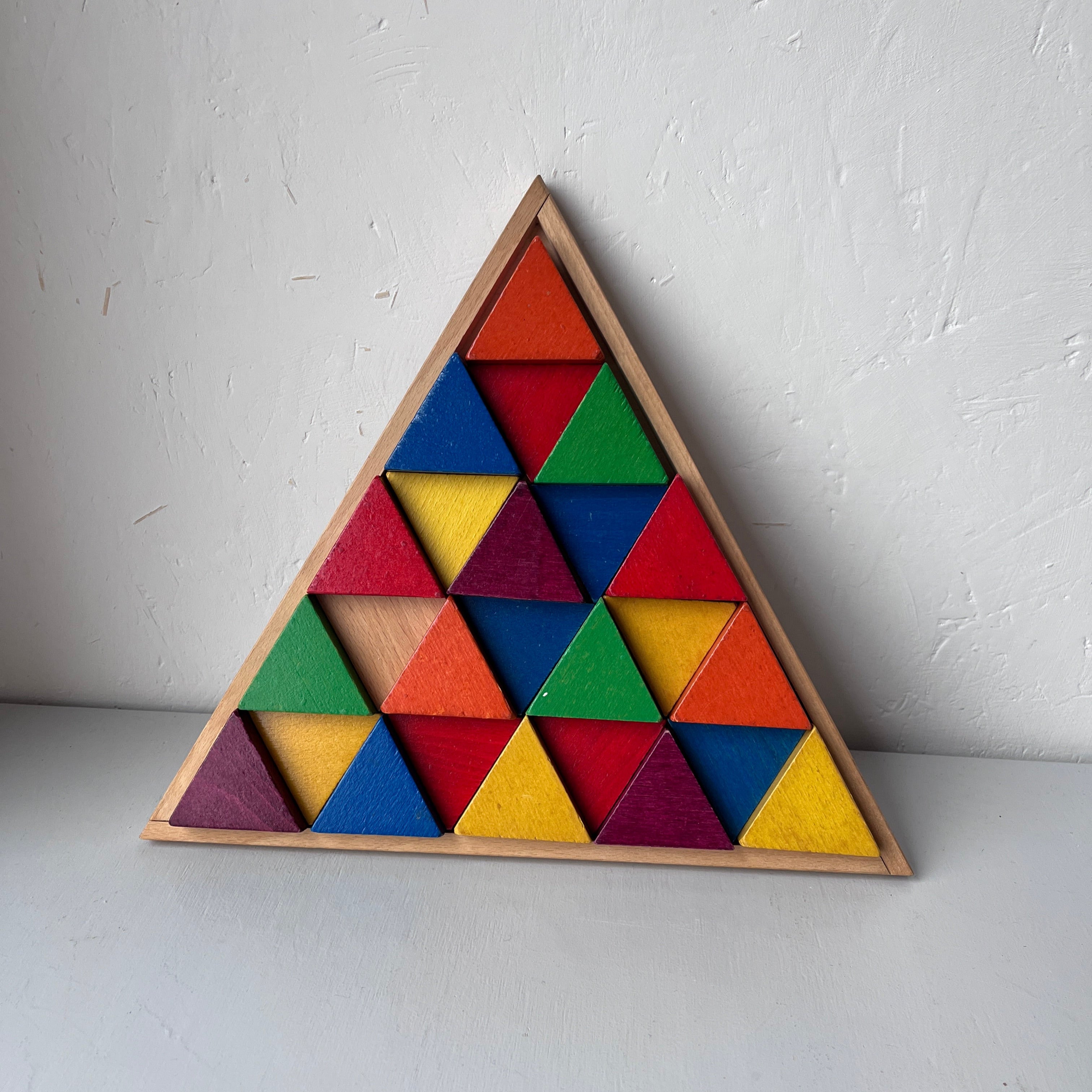 Wooden vintage triangle puzzle