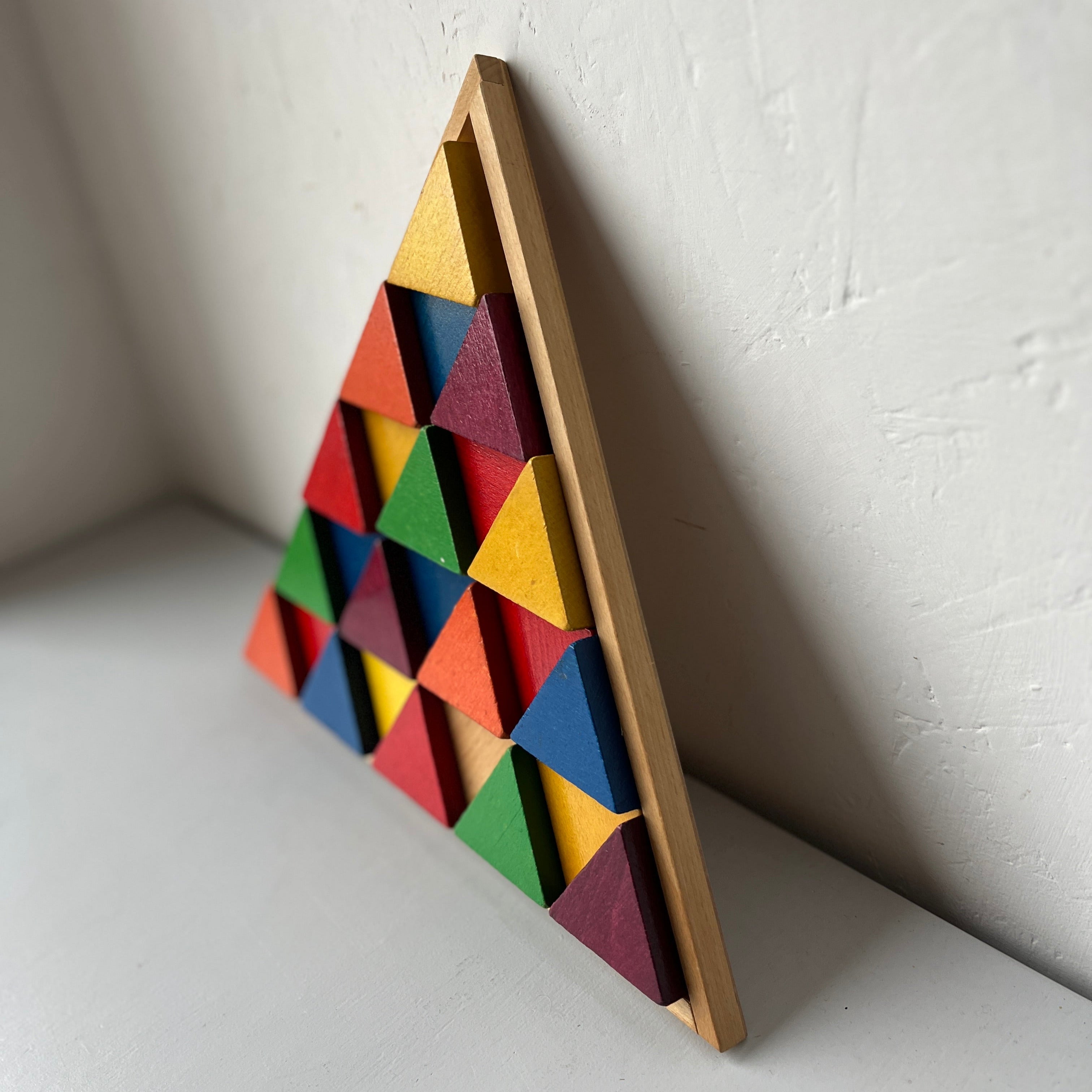 Wooden vintage triangle puzzle