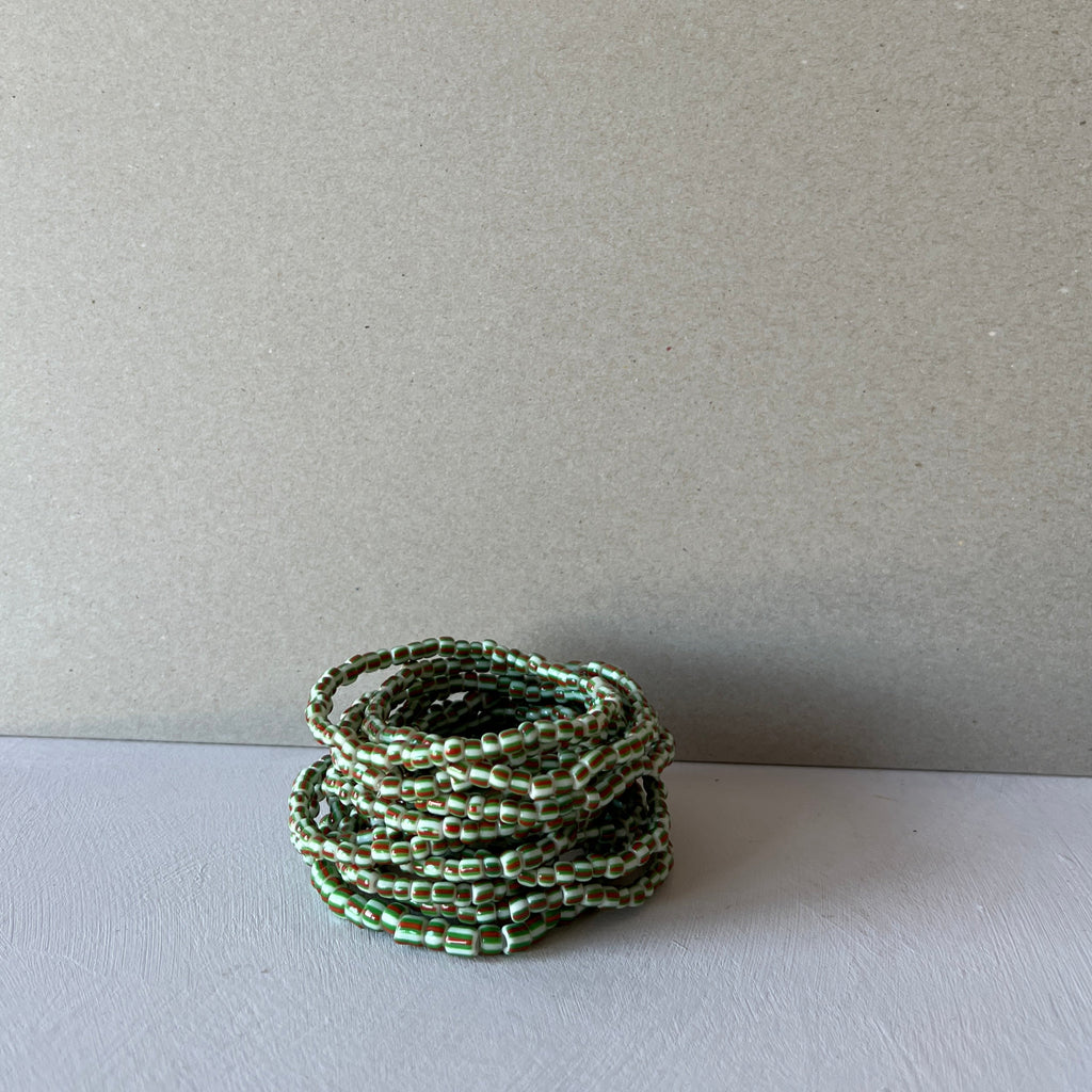 Beaded Masai bracelet Olive green