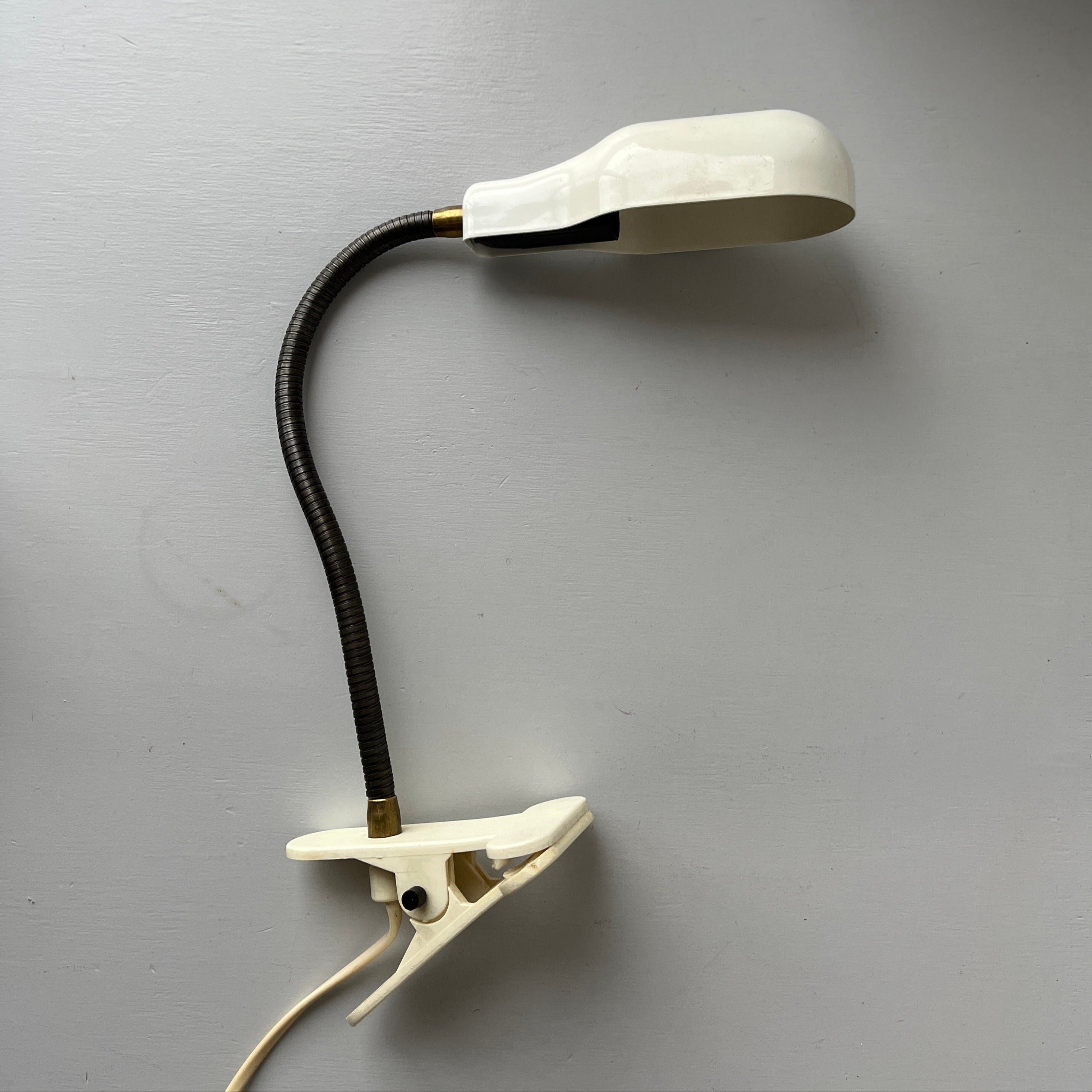 White vintage clip light