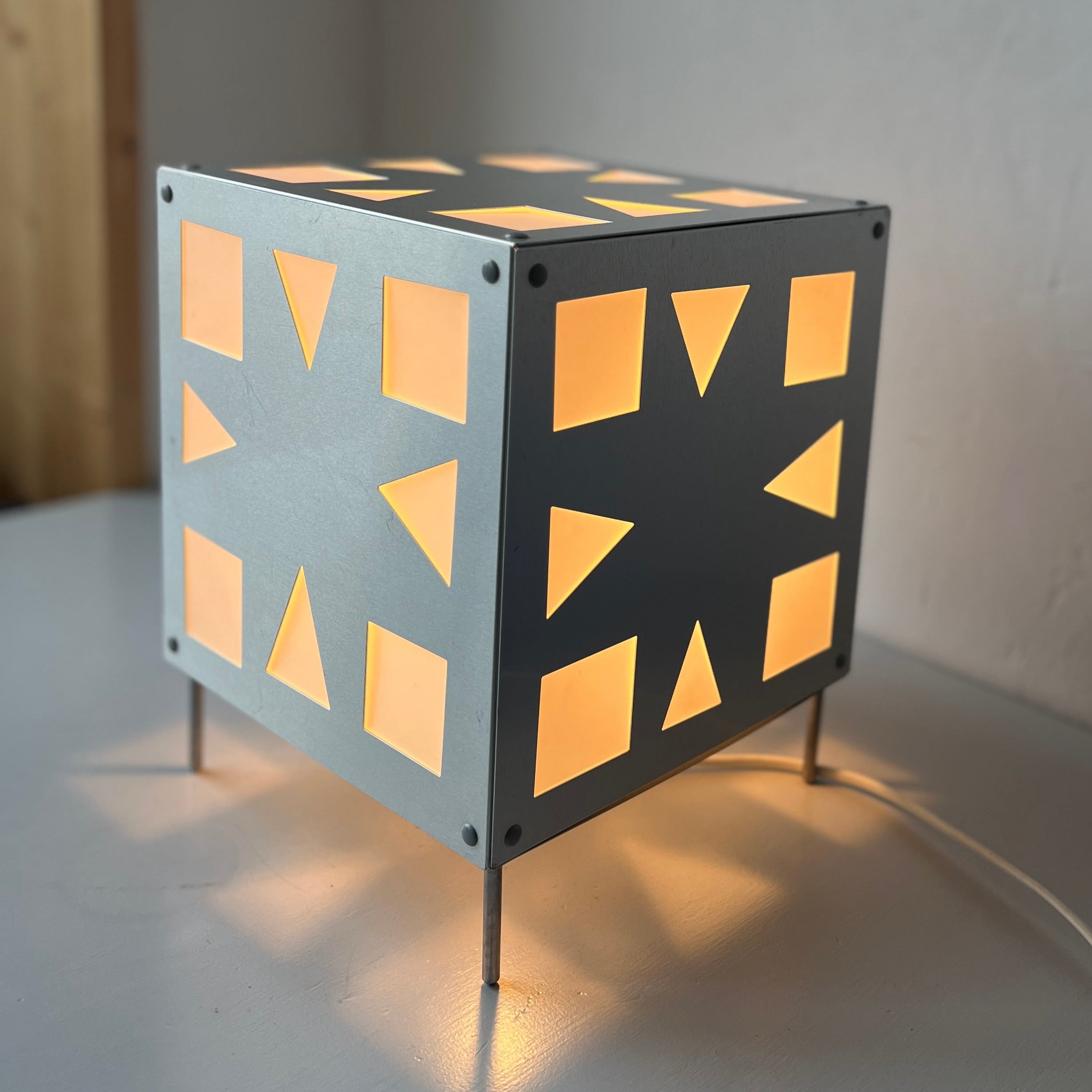 Vintage square aluminium lamp