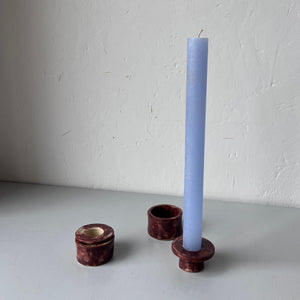 Two handmade ceramic candle holders