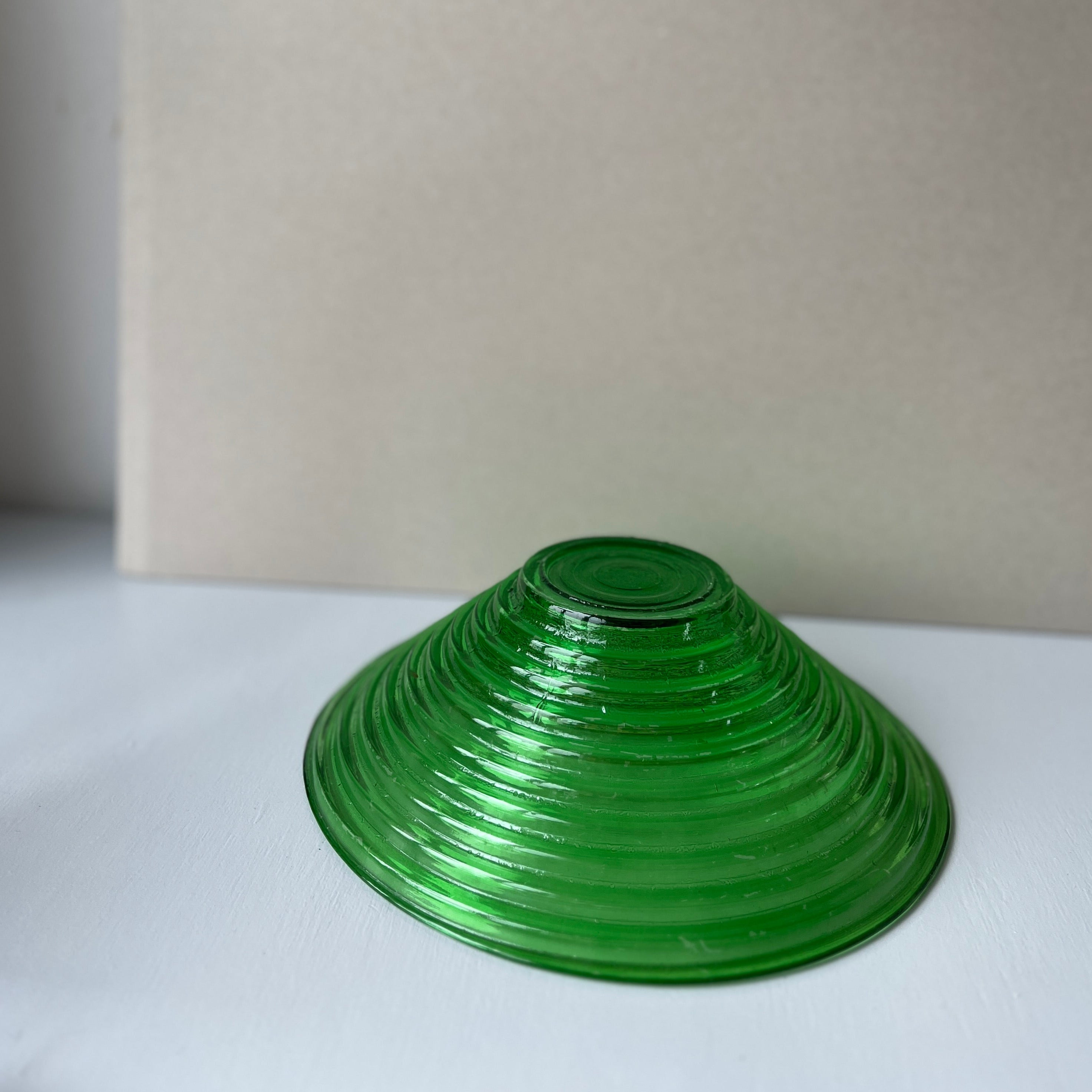 Green vintage glass bowl