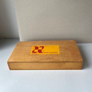 Wooden vintage box with calculate blocks