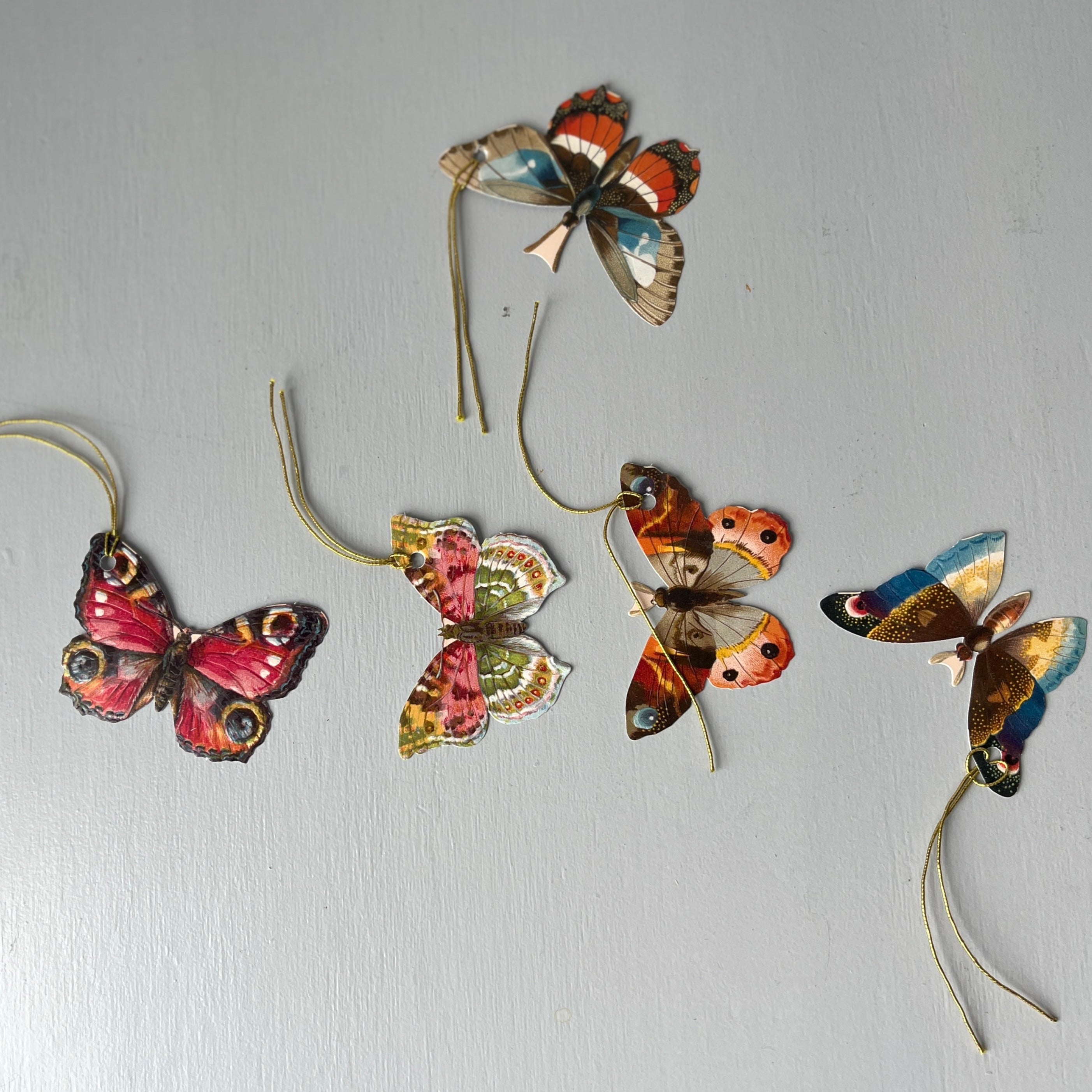 Paper butterfly tags set of 5