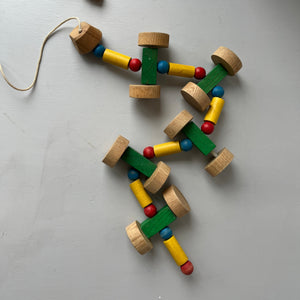 Wooden vintage pull along snake