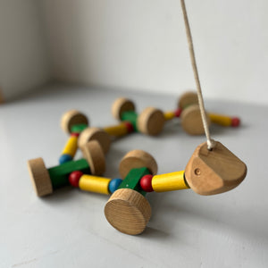 Wooden vintage pull along snake