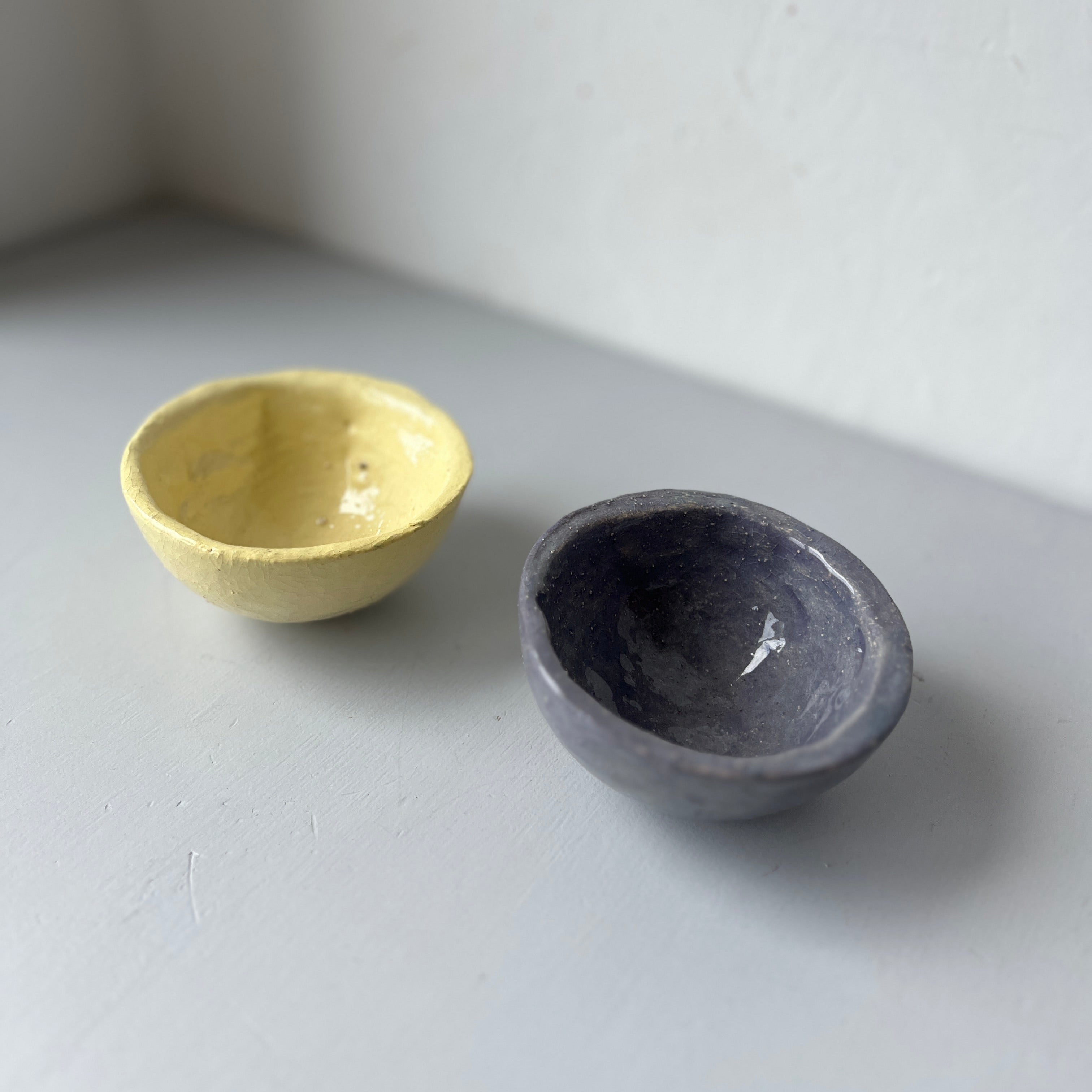 Set handmade ceramic bowls