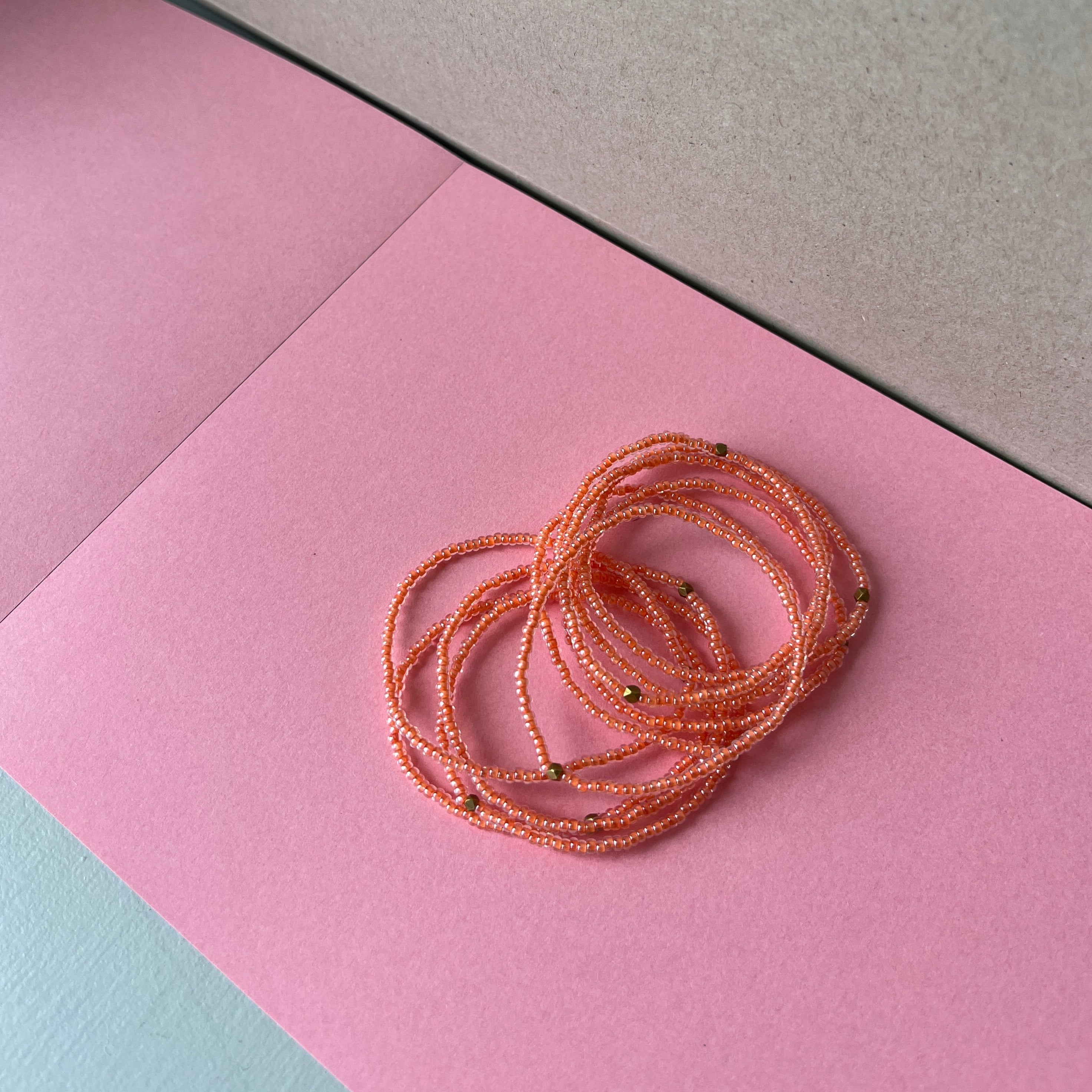 Beaded Masai bracelet peach pink child