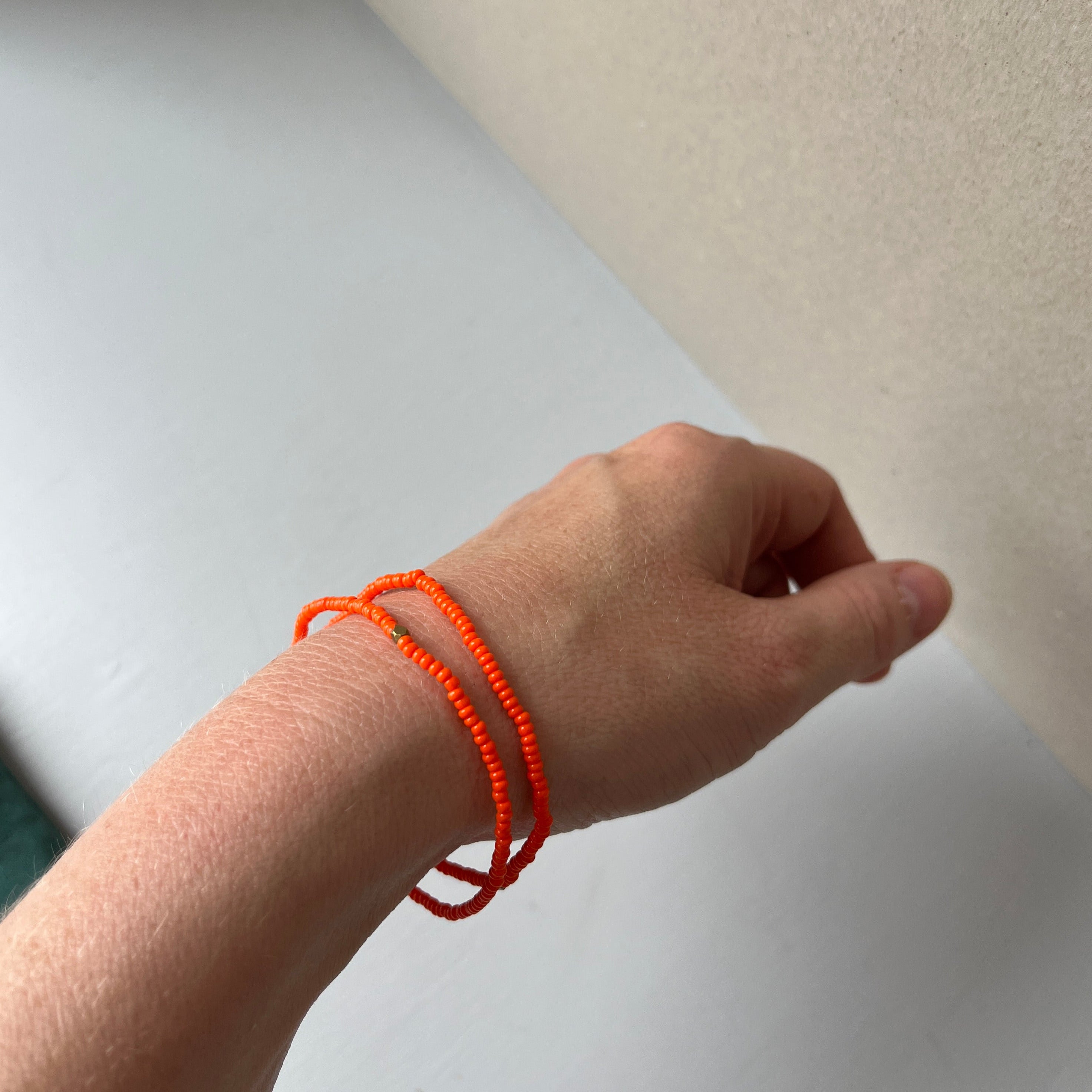 Beaded Masai bracelet orange