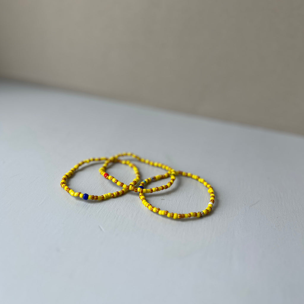 Beaded Masai bracelet yellow multi