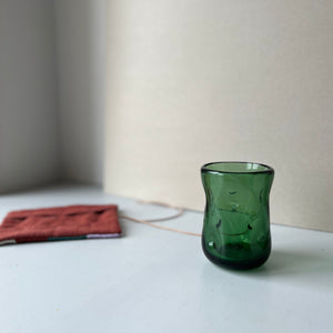 Vintage green glass vase