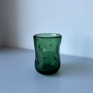 Vintage green glass vase